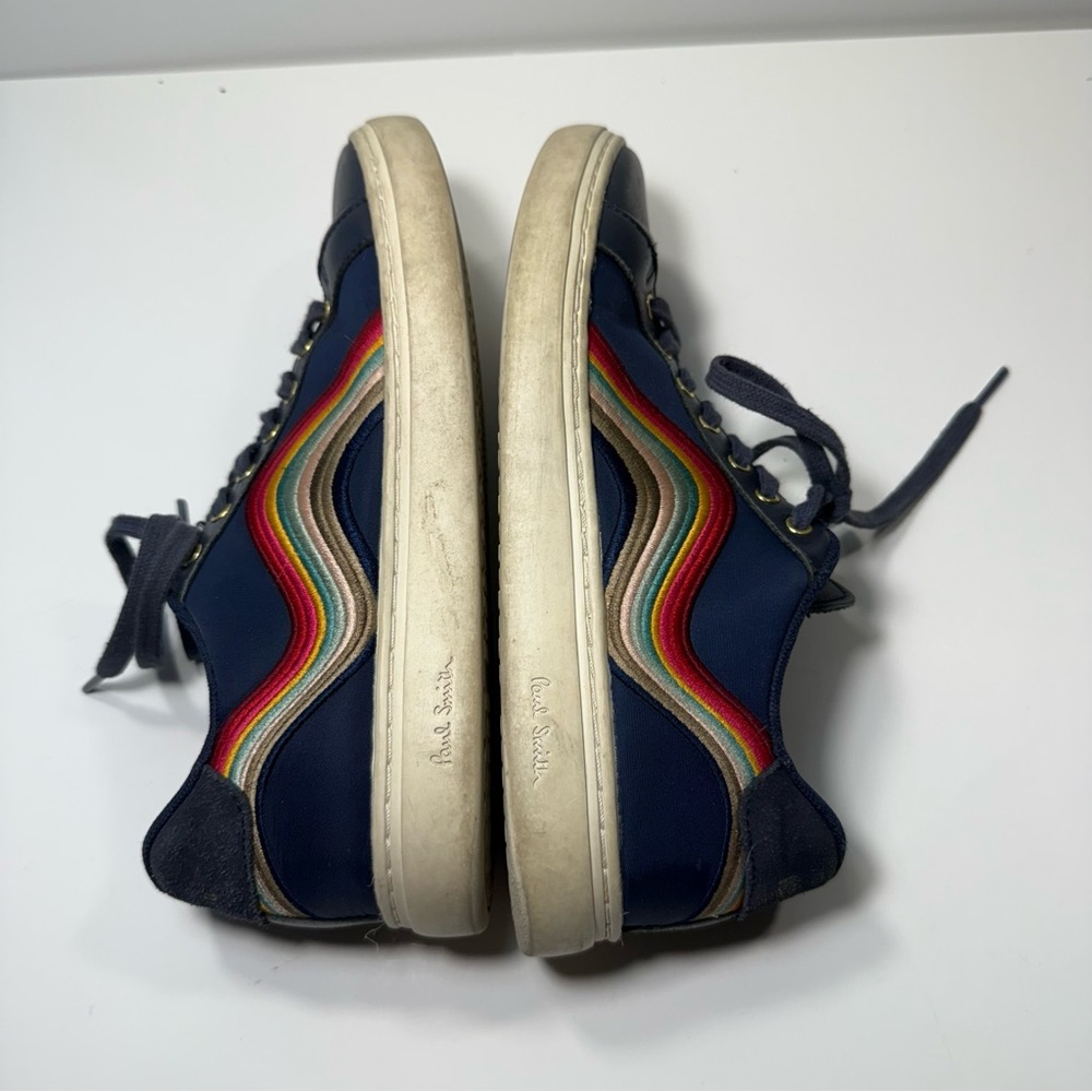 Paul Smith Navy Leather Sneakers - Picture 7 of 10